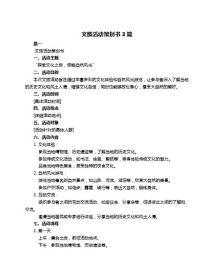 文化体验活动策划方案